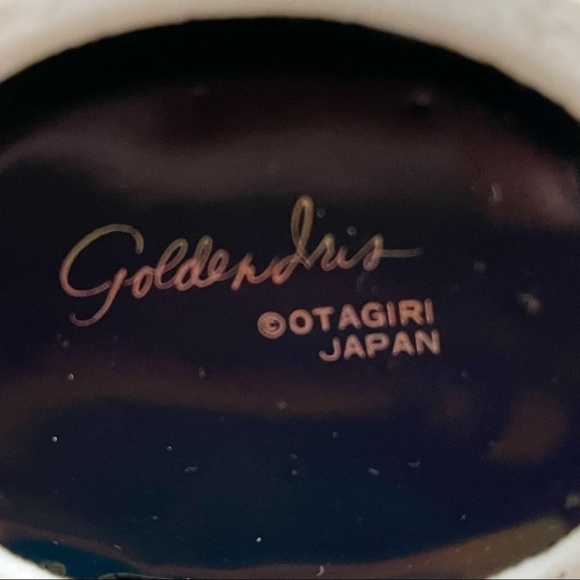 OTAGIRI, two golden iris vases, and 4 small tea cups, made in Japan - Picture 5 of 9